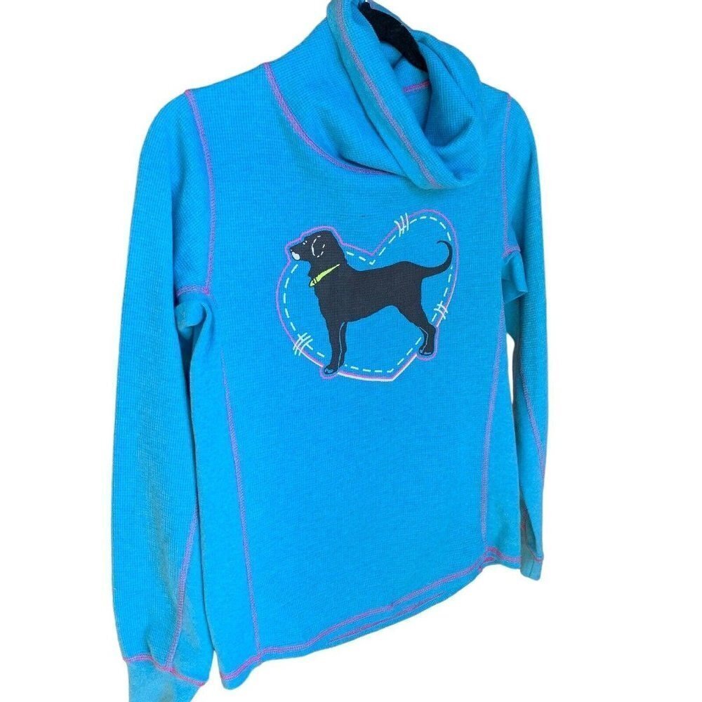 NWT  The Black Dog Girls X-Large Dukes County Thermal Tunic Shirt L/S Lake Blue 